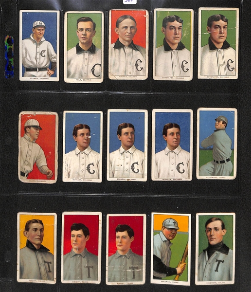 Lot of 15 T206 Columbus & Toledo Minor League Cards w. Bill Clymer